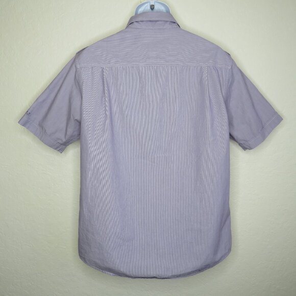 Sean John* Men's Short Sleeve Button Down Curved Hem Chest Pocket Shirt~ Large - Picture 2 of 11